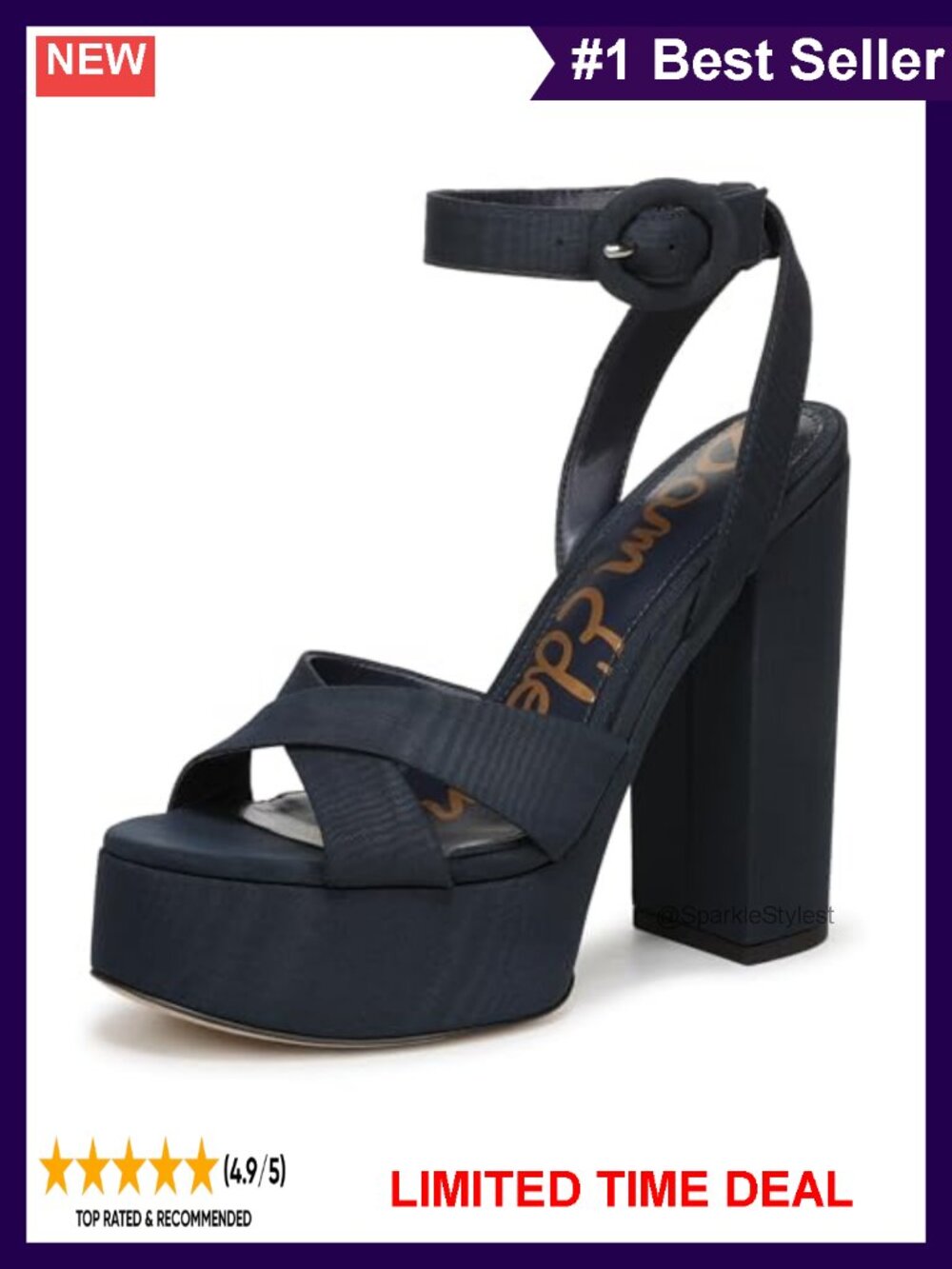 Platform Heeled Sandals Open Toe Ankle Strap Buckle Dressy Shoes